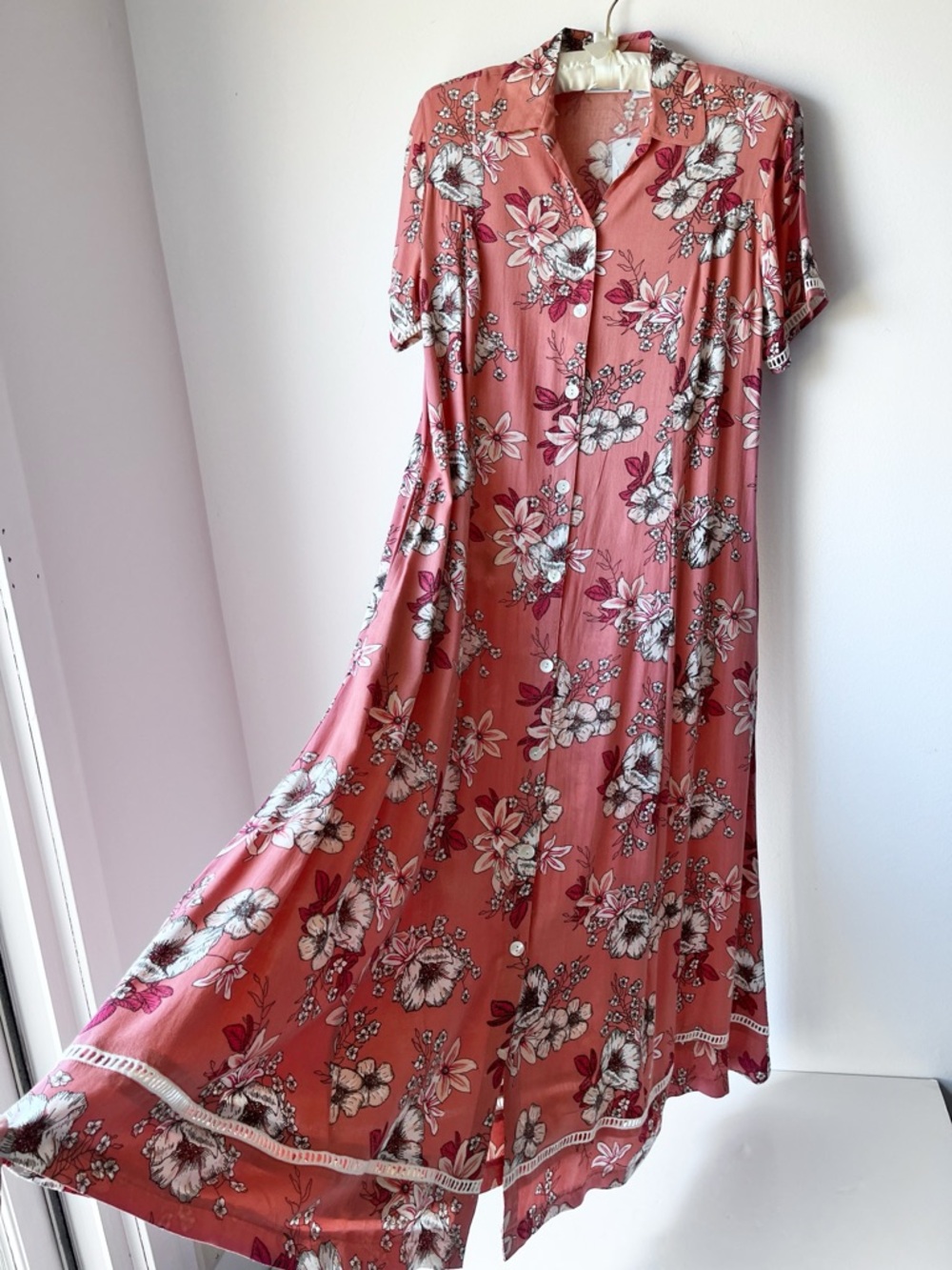 NWT Lightweight Floral Print Midi Dress Sz L - Picture 13 of 13